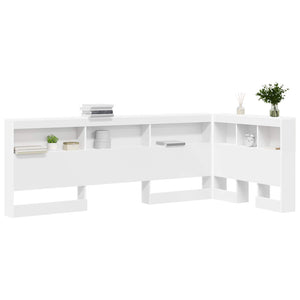 Testata contenitore con testiera-Testiera con Ripiani Bianco 90 cm Legno multistrato 670881