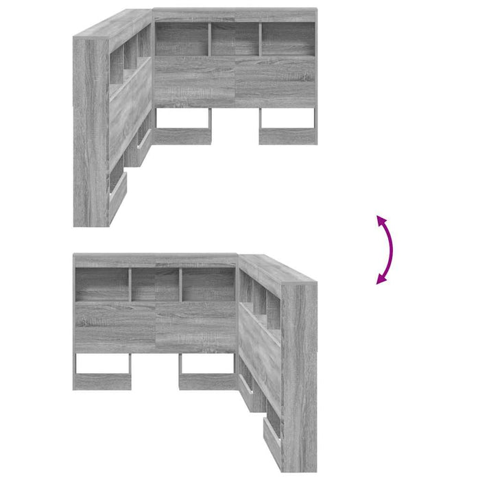 vidaXL Testata contenitore Grigio sonoma 90 cm Legno multistrato