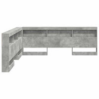 vidaXL Testata contenitore Grigio cemento 200 cm Legno multistrato