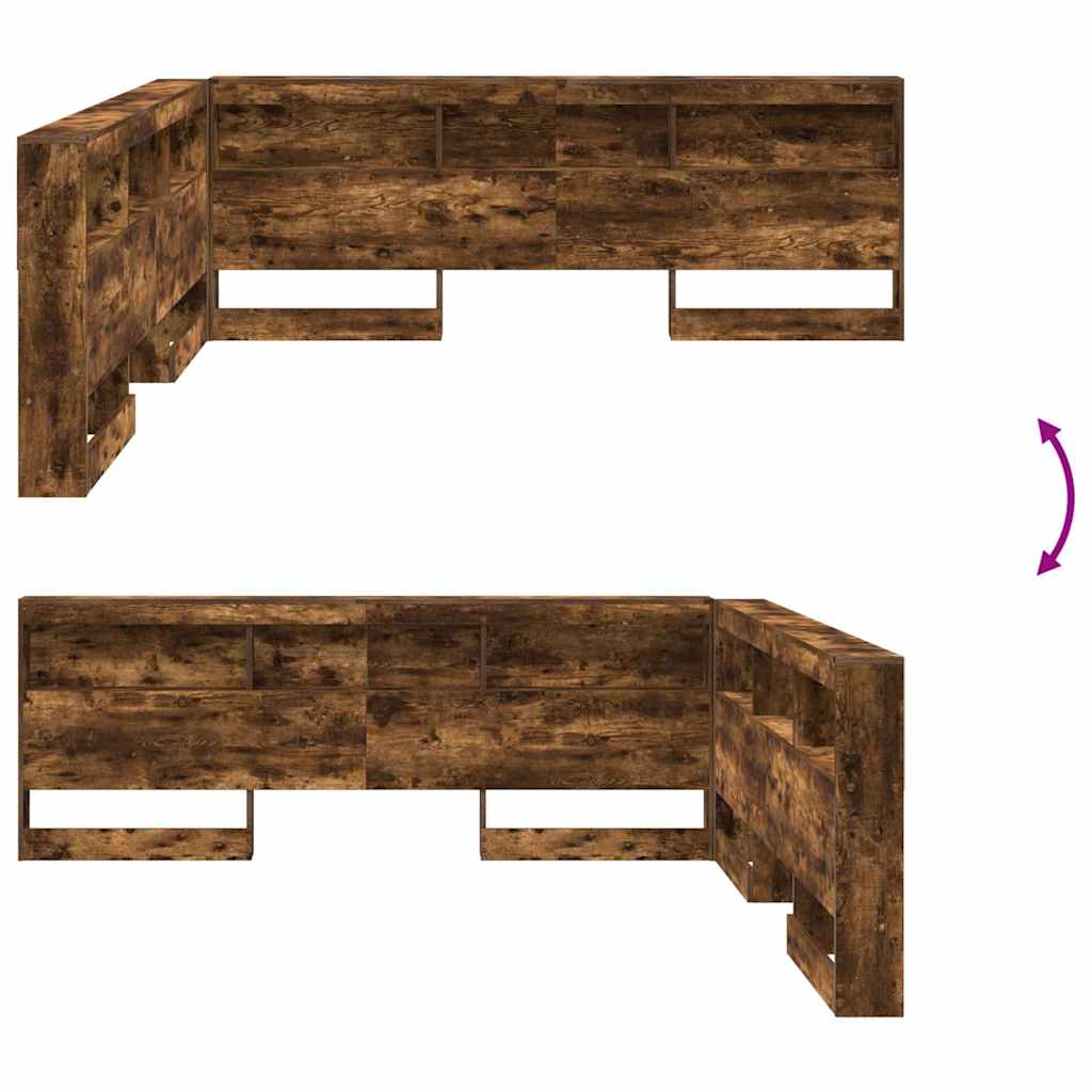 vidaXL Testata contenitore Rovere fumo 200 cm Legno multistrato