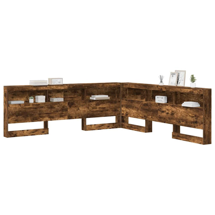 vidaXL Testata contenitore Rovere fumo 200 cm Legno multistrato