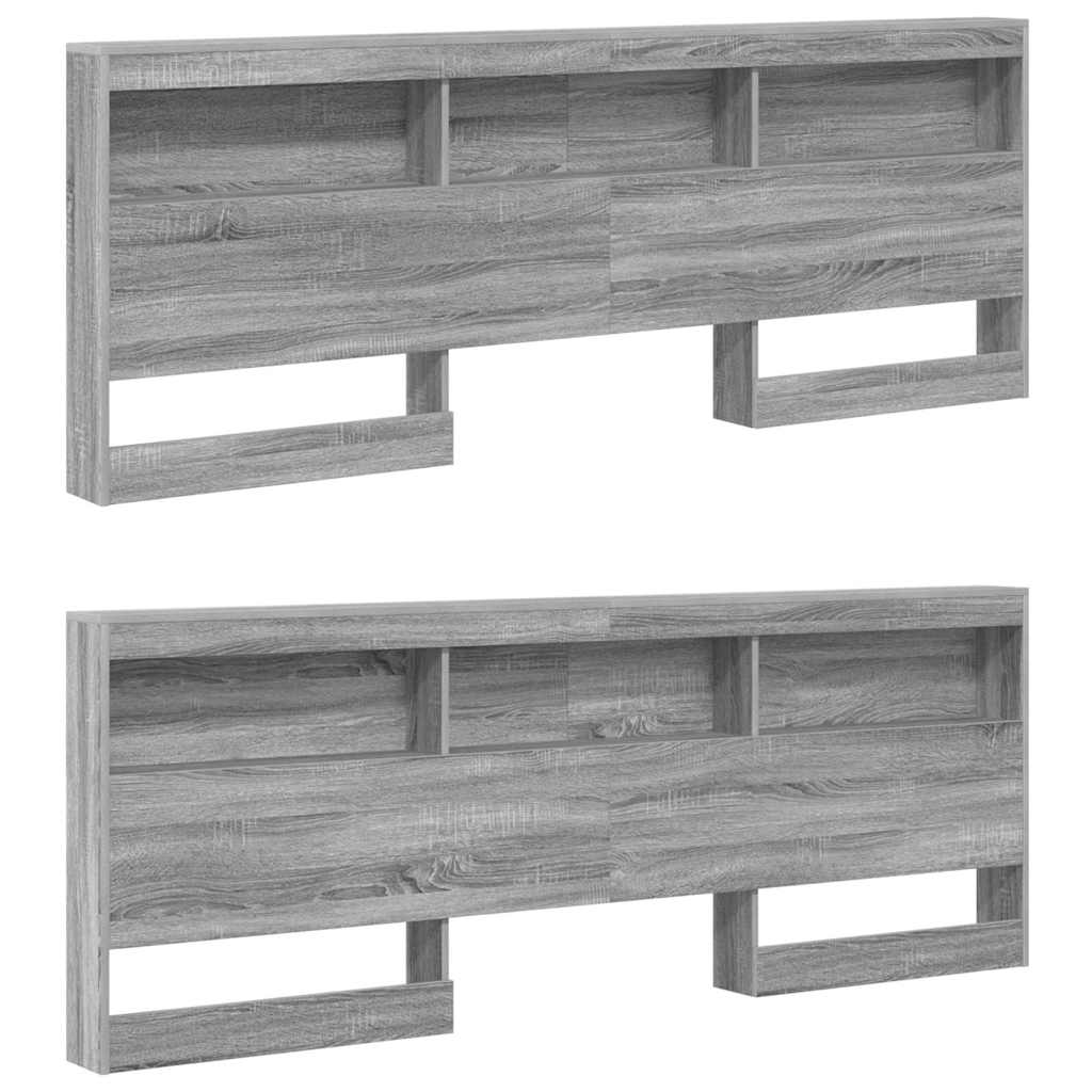 vidaXL Testata contenitore Grigio sonoma 200 cm Legno multistrato