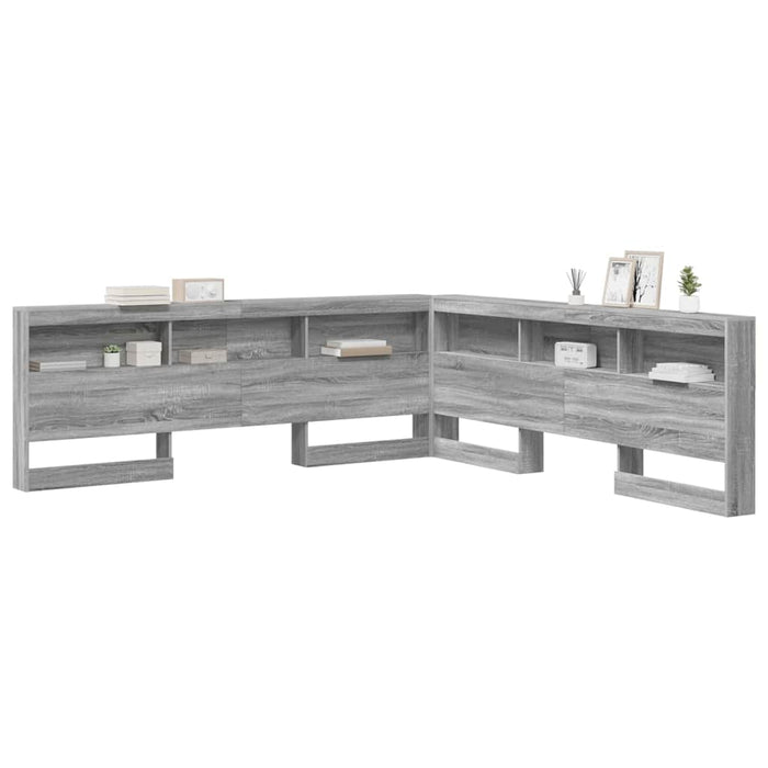 vidaXL Testata contenitore Grigio sonoma 200 cm Legno multistrato