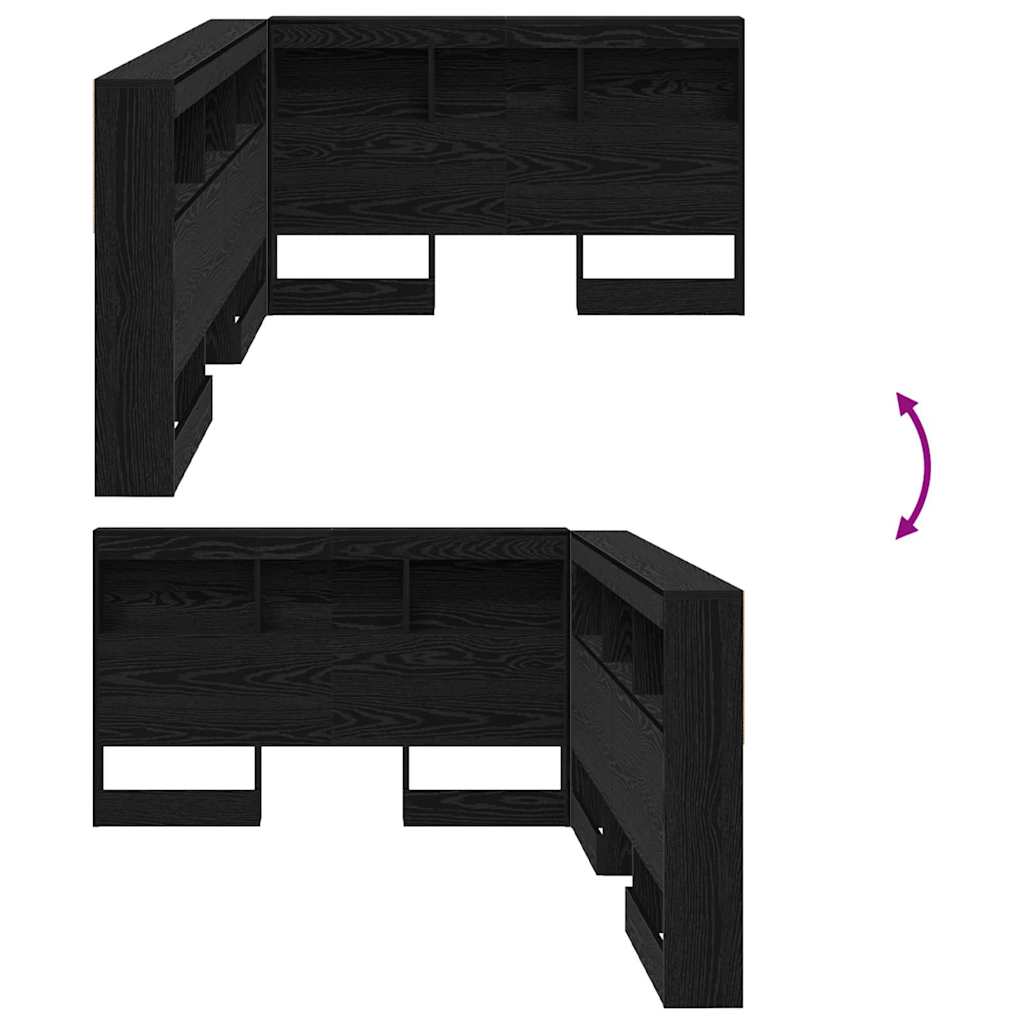 vidaXL Testata contenitore Rovere nero 120 cm Legno multistrato