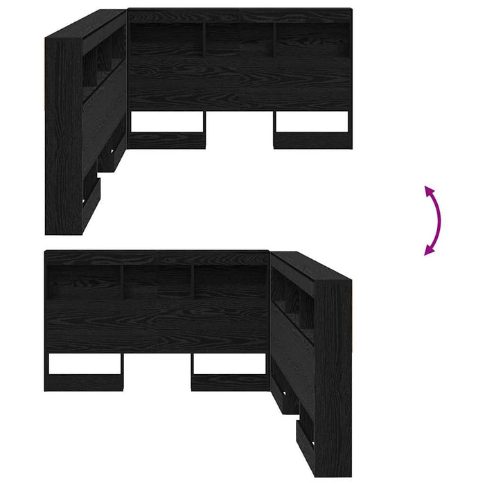 vidaXL Testata contenitore Rovere nero 120 cm Legno multistrato