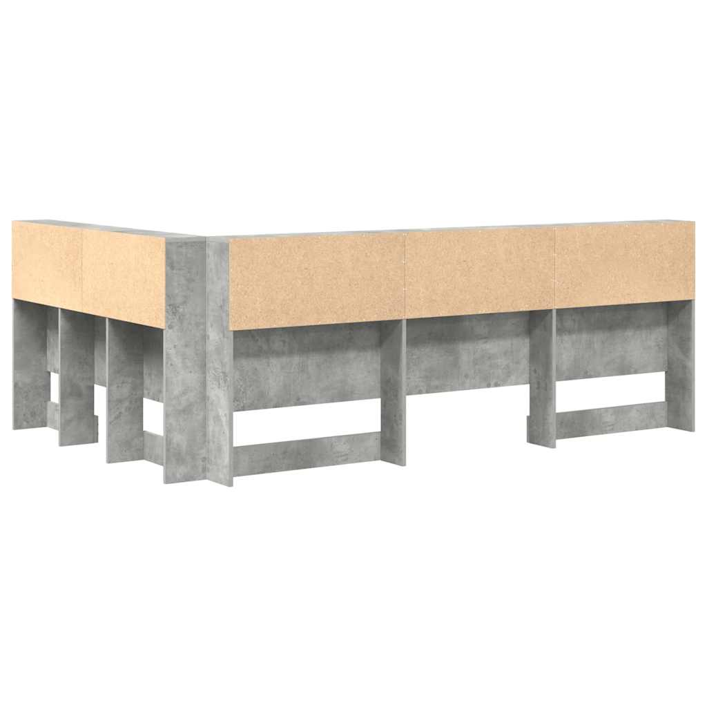 vidaXL Testata contenitore Grigio cemento 120 cm Legno multistrato