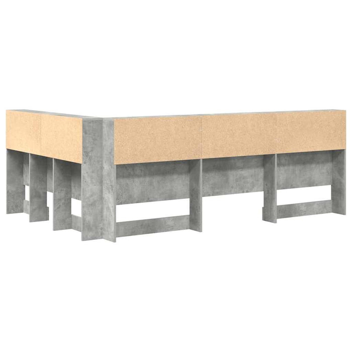 vidaXL Testata contenitore Grigio cemento 120 cm Legno multistrato
