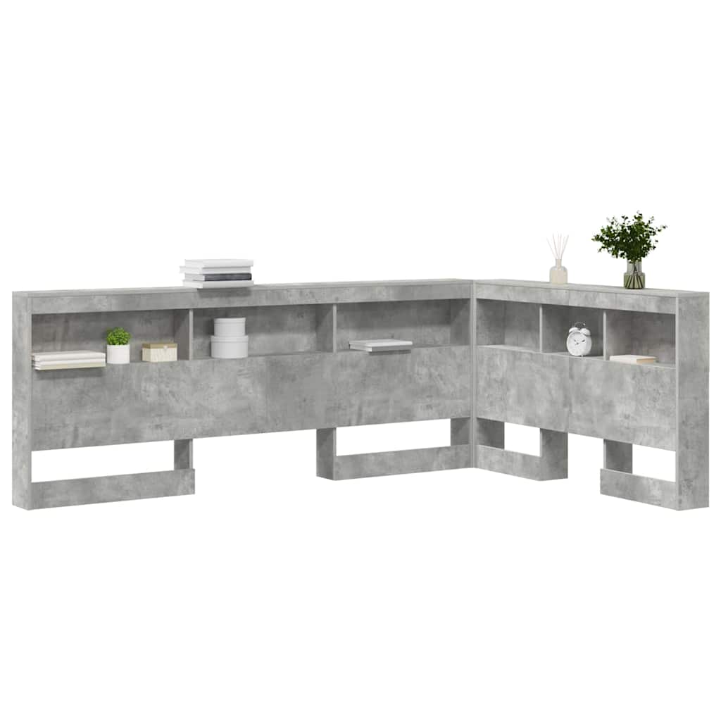 vidaXL Testata contenitore Grigio cemento 120 cm Legno multistrato