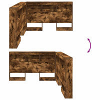 vidaXL Testata contenitore Rovere fumo 120 cm Legno multistrato