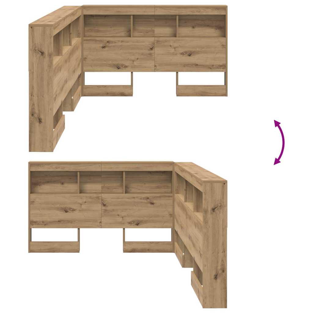 vidaXL Testata contenitore rovere artigianale 120 cm Legno multistrato