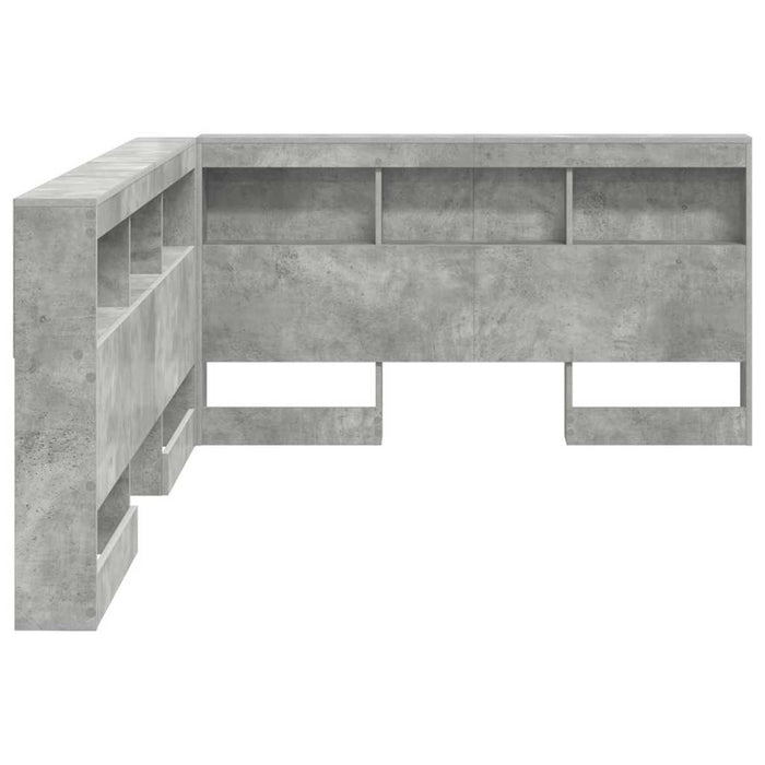 vidaXL Testata contenitore Grigio cemento 140 cm Legno multistrato