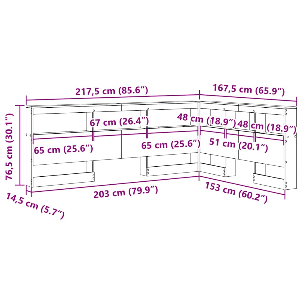 vidaXL Testata contenitore rovere sonoma 150 cm Legno multistrato
