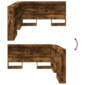 vidaXL Testata contenitore Rovere fumo 150 cm Legno multistrato