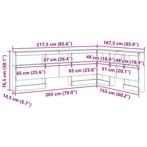 vidaXL Testata contenitore Rovere fumo 150 cm Legno multistrato