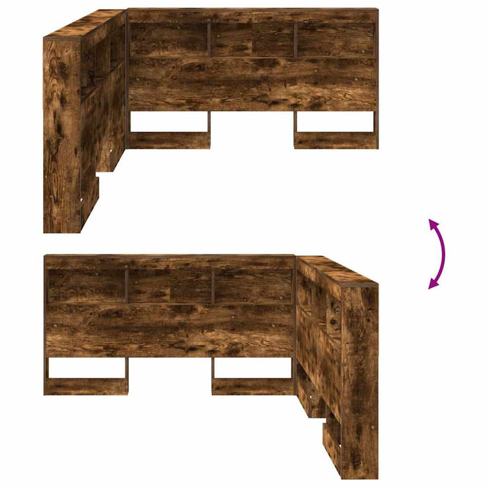 vidaXL Testata contenitore Rovere fumo 160 cm Legno multistrato