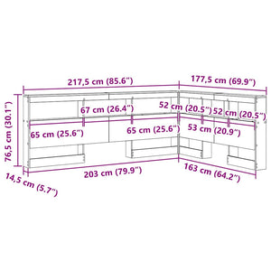 vidaXL Testata contenitore rovere artigianale 160 cm Legno multistrato