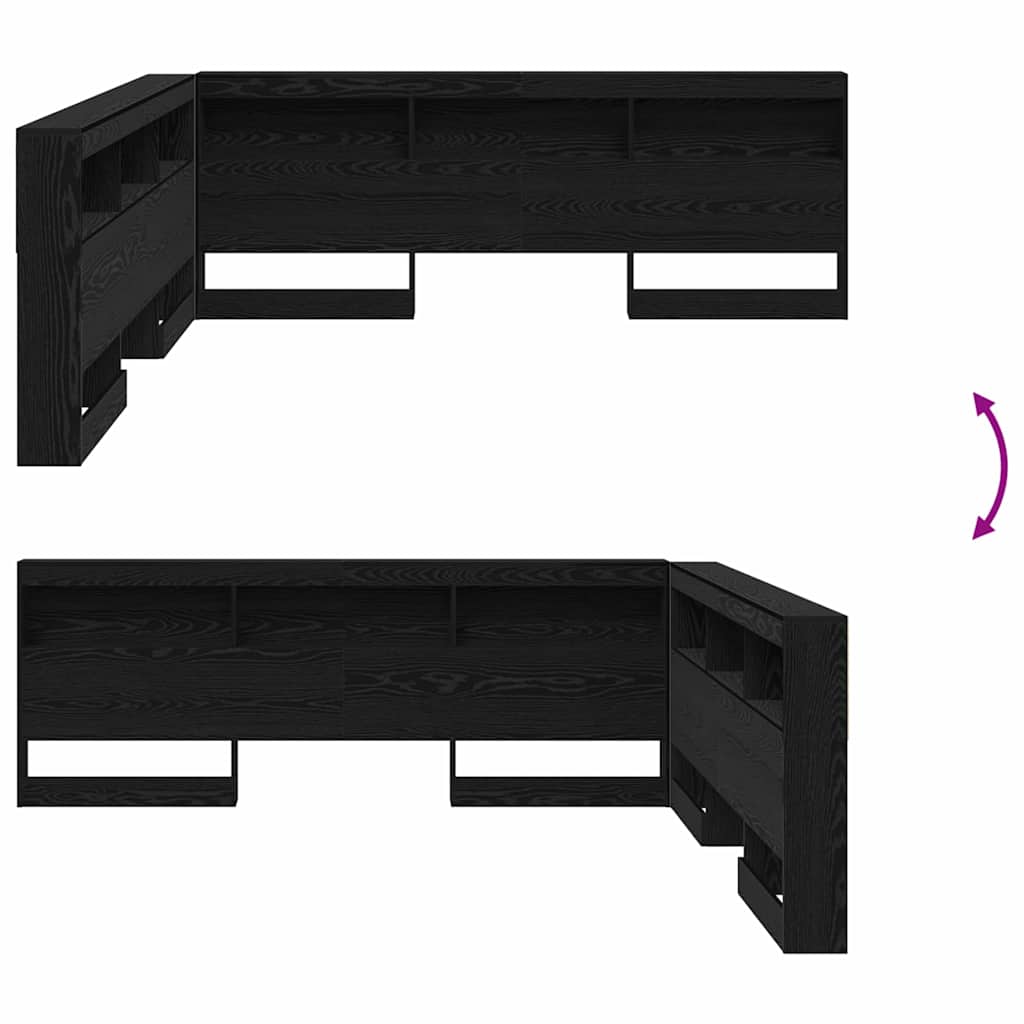 vidaXL Testata contenitore Rovere nero 180 cm Legno multistrato