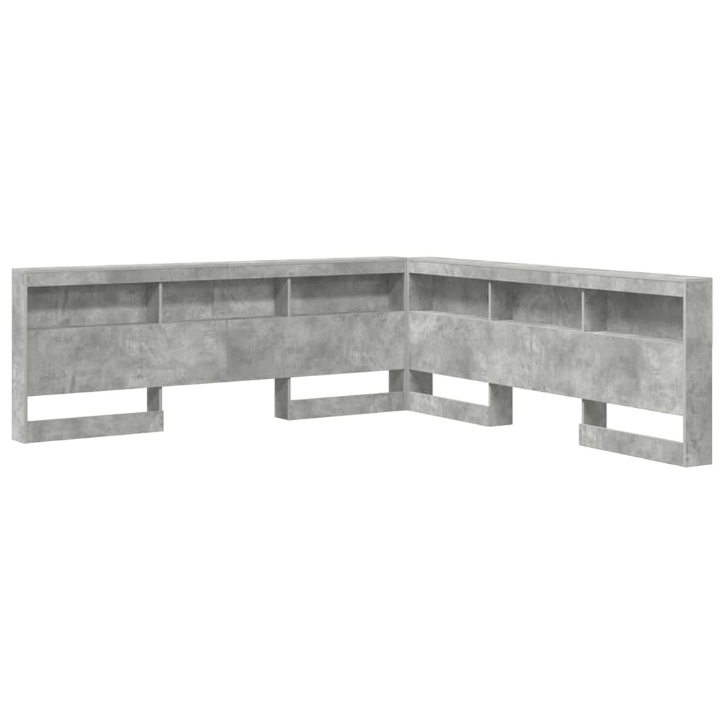 vidaXL Testata contenitore Grigio cemento 180 cm Legno multistrato