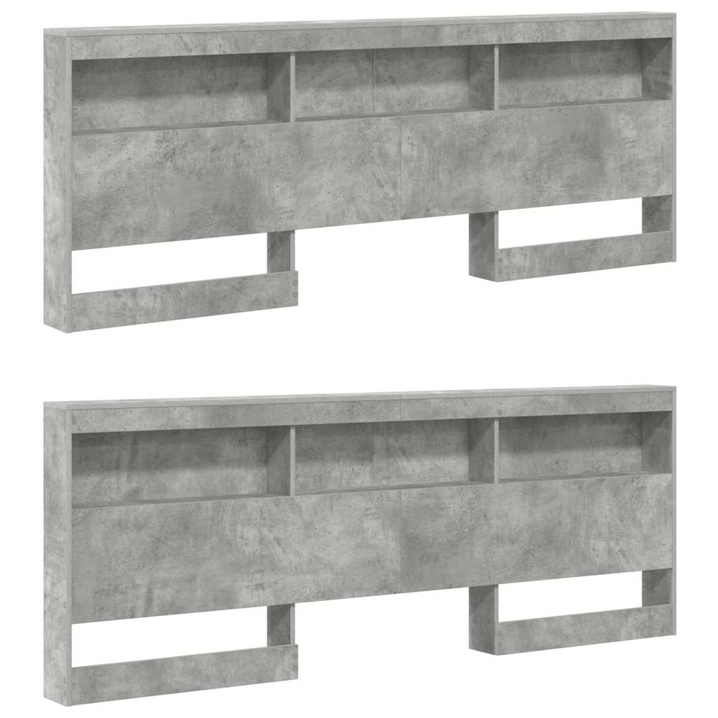 vidaXL Testata contenitore Grigio cemento 180 cm Legno multistrato
