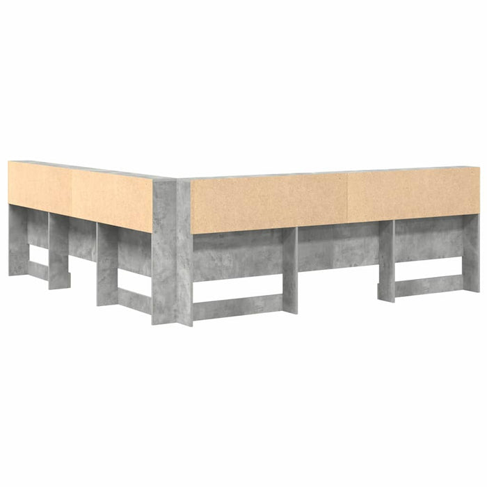 vidaXL Testata contenitore Grigio cemento 180 cm Legno multistrato