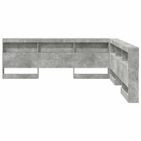 vidaXL Testata contenitore Grigio cemento 180 cm Legno multistrato