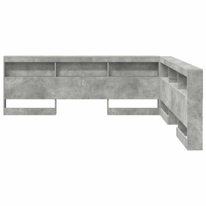 vidaXL Testata contenitore Grigio cemento 180 cm Legno multistrato