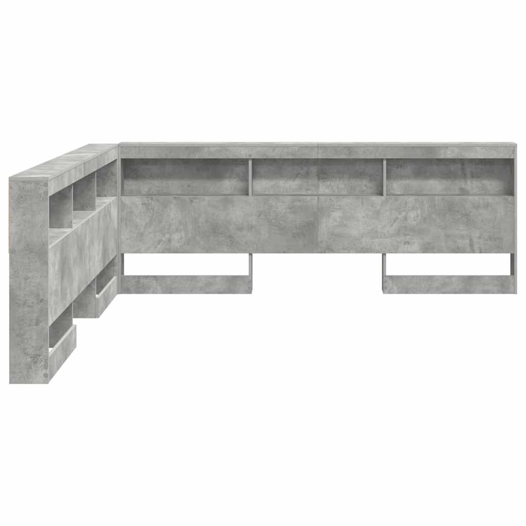 vidaXL Testata contenitore Grigio cemento 180 cm Legno multistrato