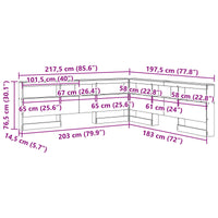 Testata contenitore Rovere fumé 180 cm Legno multistrato 3335513