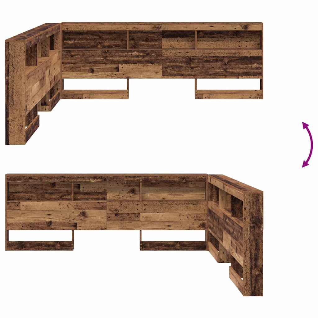 vidaXL Testata contenitore Legno vecchio 180 cm Legno multistrato