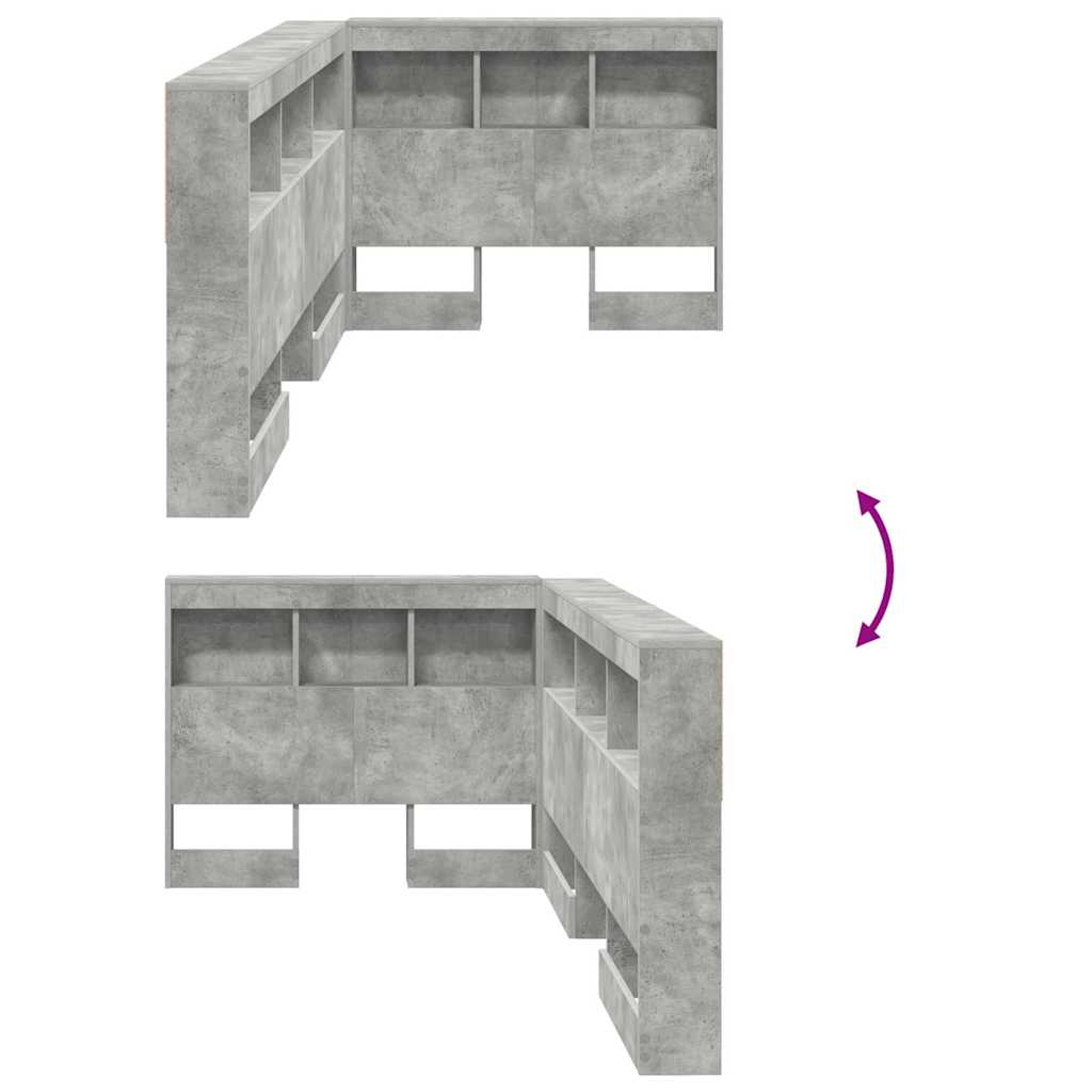 vidaXL Testata contenitore Grigio cemento 90 cm Legno multistrato