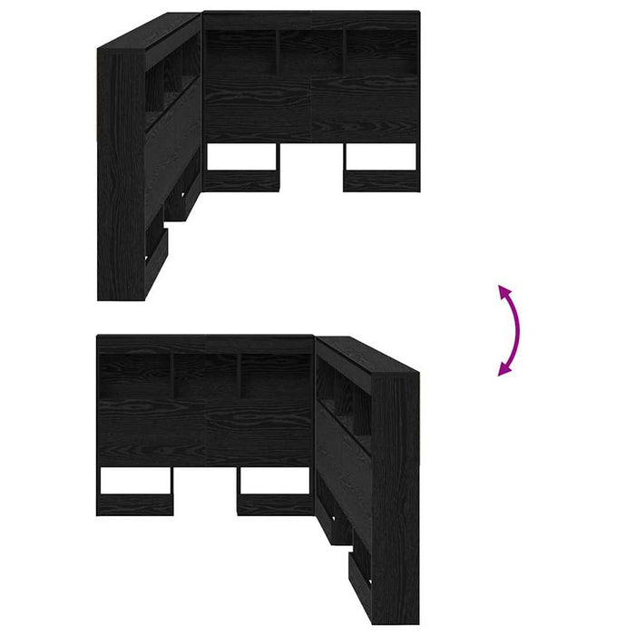 vidaXL Testata contenitore Rovere nero 75 cm Legno multistrato