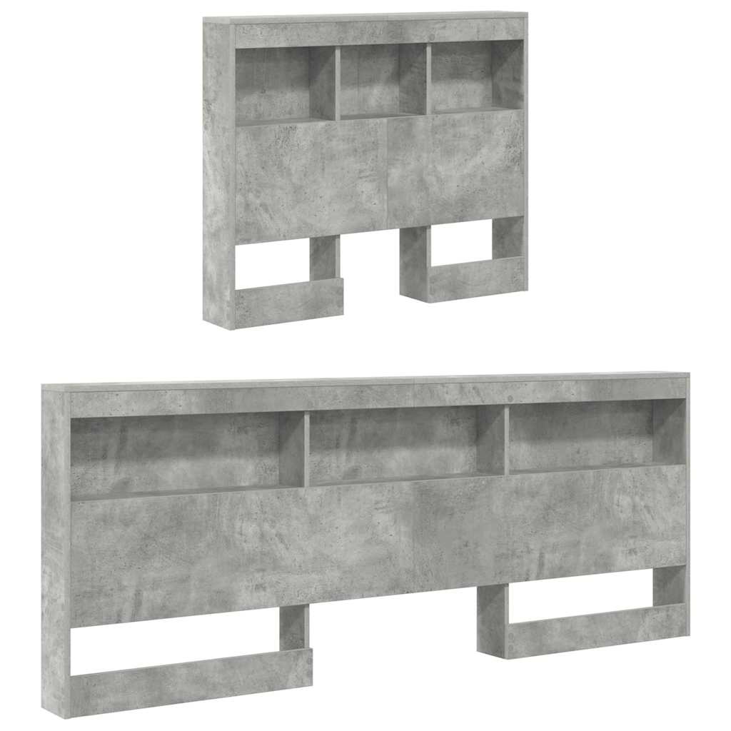 vidaXL Testata contenitore Grigio cemento 75 cm Legno multistrato