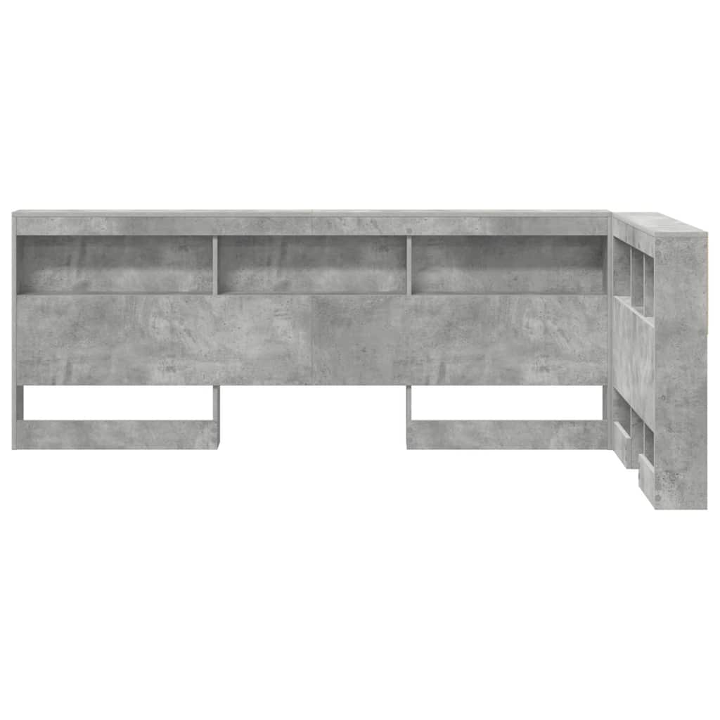 vidaXL Testata contenitore Grigio cemento 75 cm Legno multistrato
