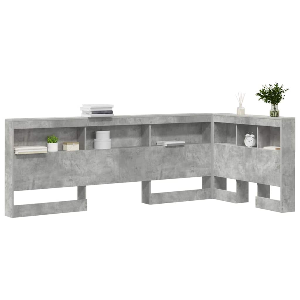 vidaXL Testata contenitore Grigio cemento 75 cm Legno multistrato