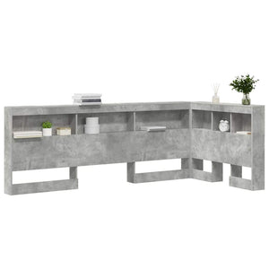 vidaXL Testata contenitore Grigio cemento 75 cm Legno multistrato