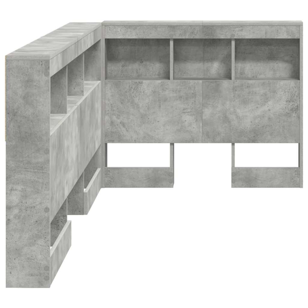 vidaXL Testata contenitore Grigio cemento 75 cm Legno multistrato