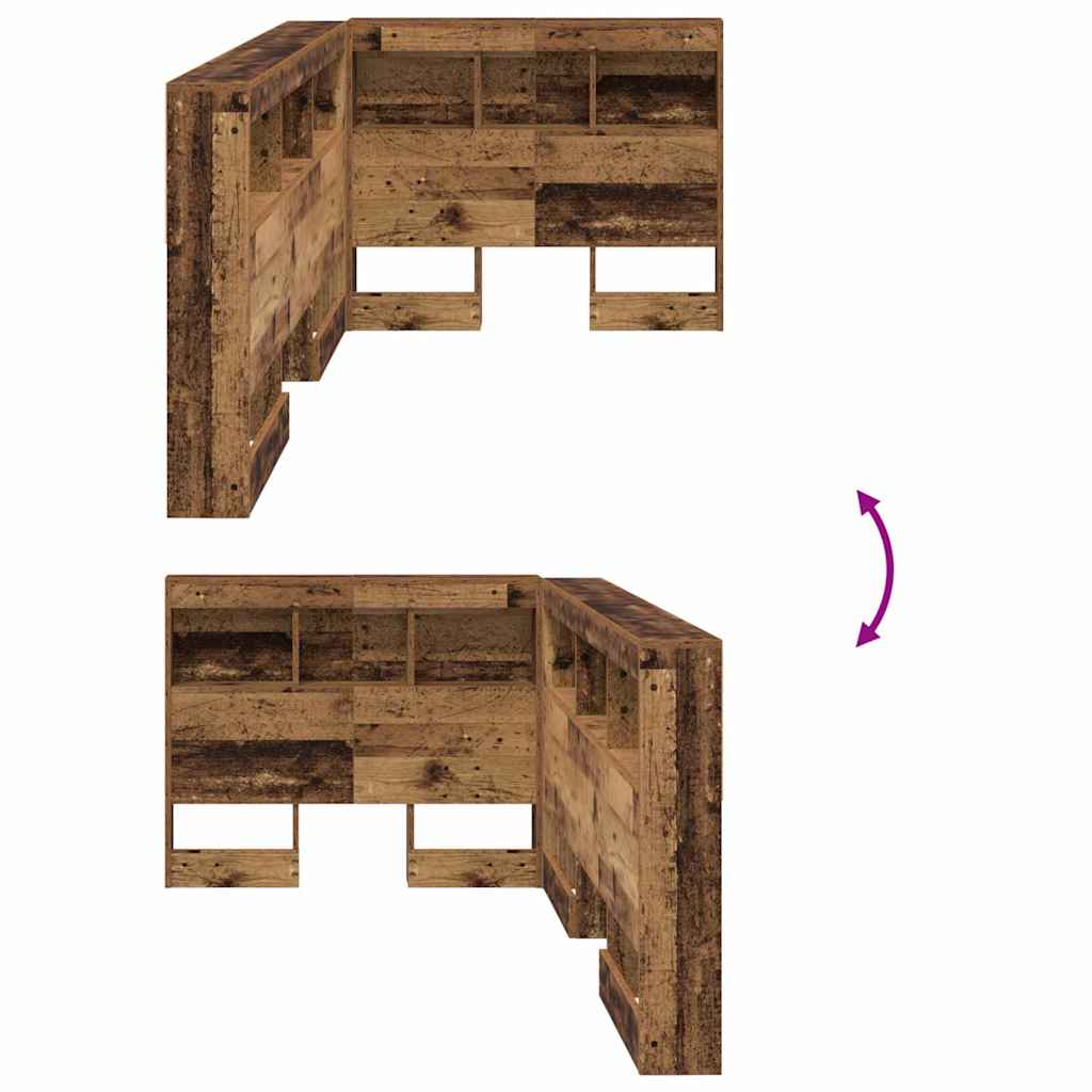 vidaXL Testata contenitore Legno vecchio 75 cm Legno multistrato