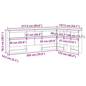 vidaXL Testata contenitore rovere sonoma 120 cm Legno multistrato