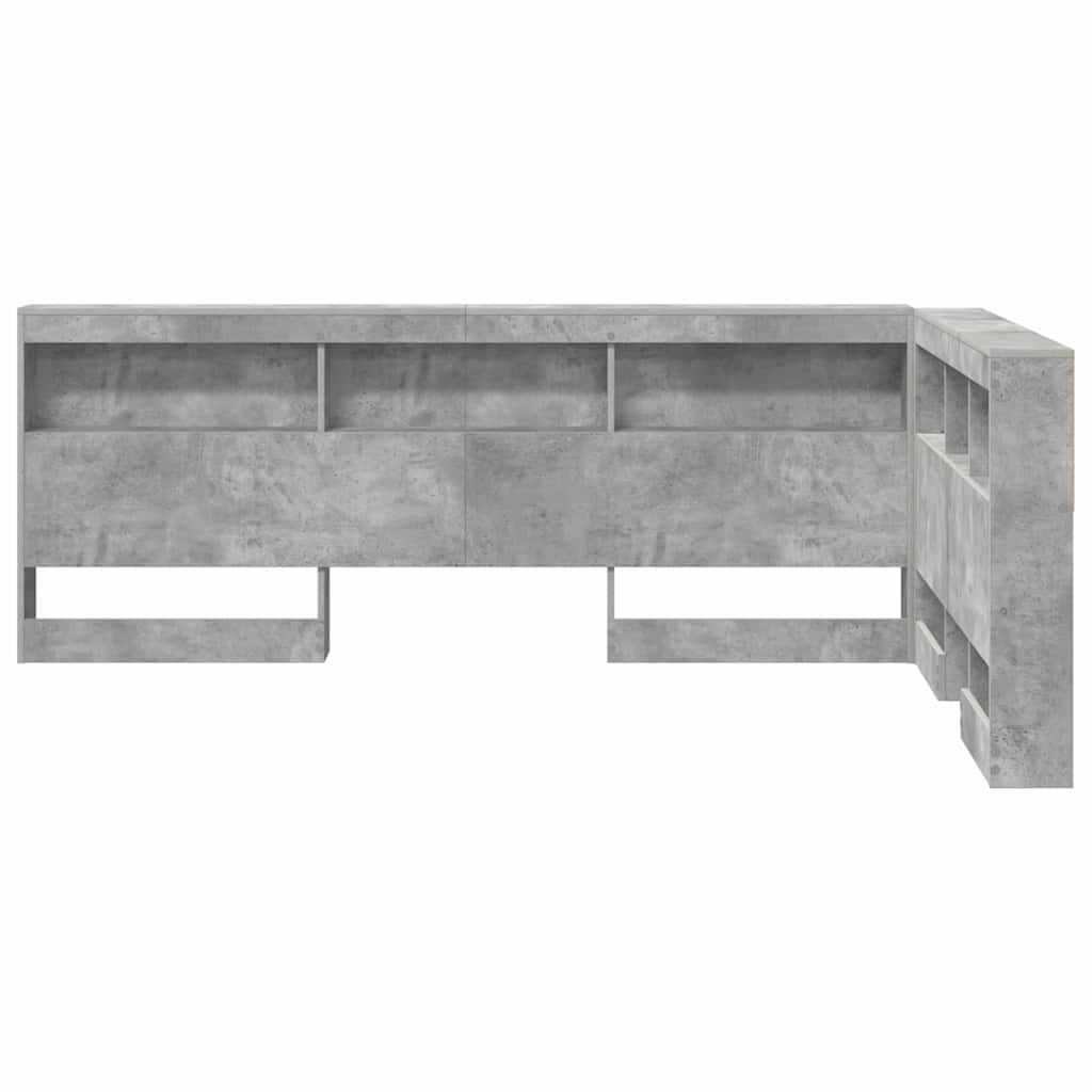 vidaXL Testata contenitore Grigio cemento 120 cm Legno multistrato