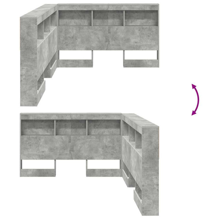 vidaXL Testata contenitore Grigio cemento 120 cm Legno multistrato