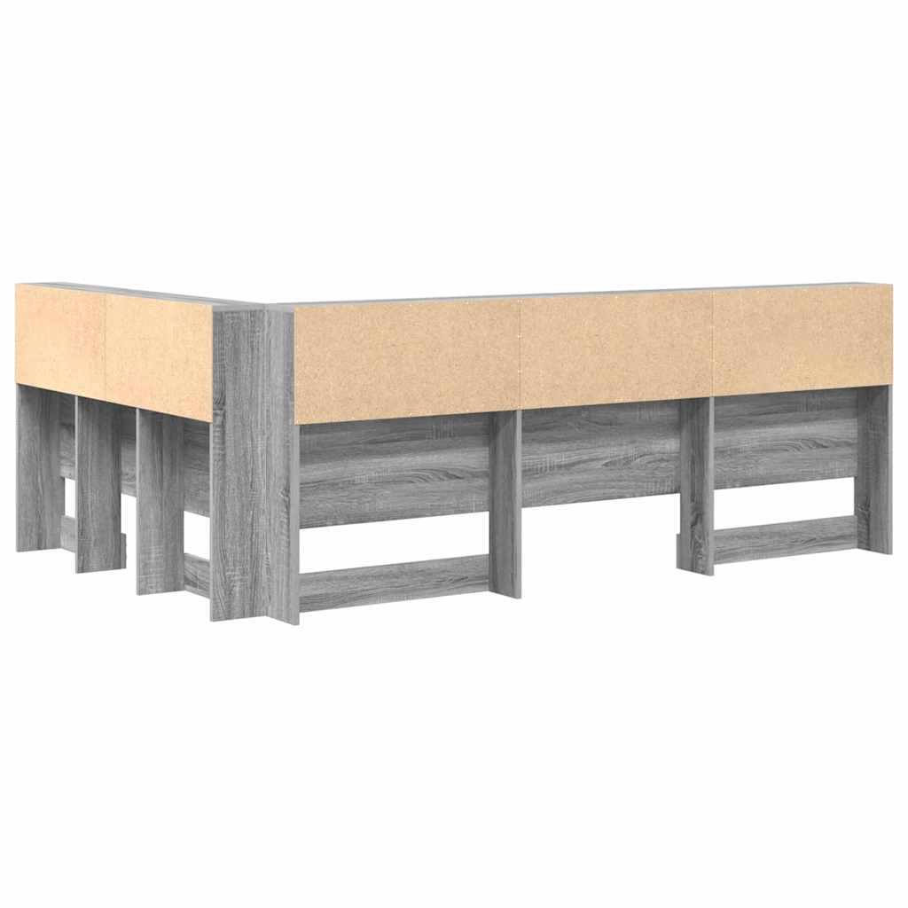 vidaXL Testata contenitore Grigio sonoma 120 cm Legno multistrato