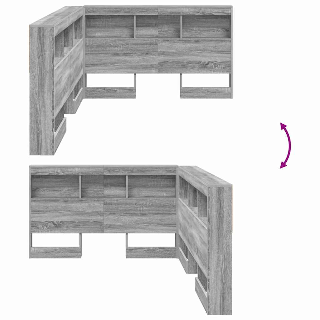 vidaXL Testata contenitore Grigio sonoma 120 cm Legno multistrato