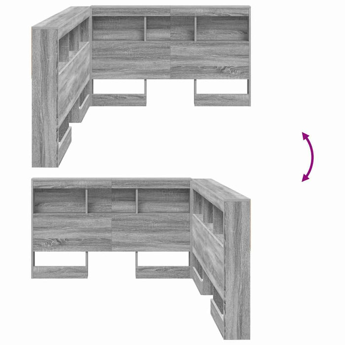 vidaXL Testata contenitore Grigio sonoma 120 cm Legno multistrato