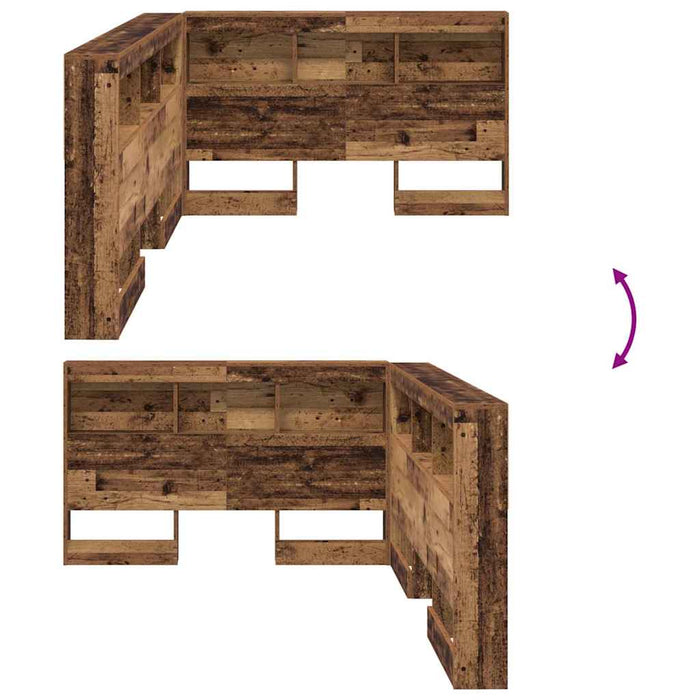 vidaXL Testata contenitore Legno vecchio 120 cm Legno multistrato