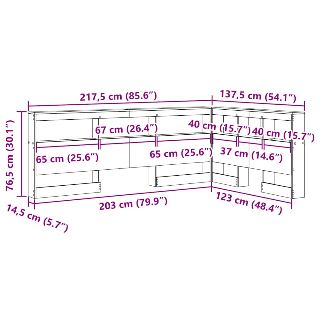 vidaXL Testata contenitore Legno vecchio 120 cm Legno multistrato