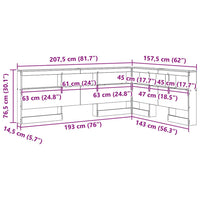 vidaXL Testata contenitore Legno vecchio 140 cm Legno multistrato