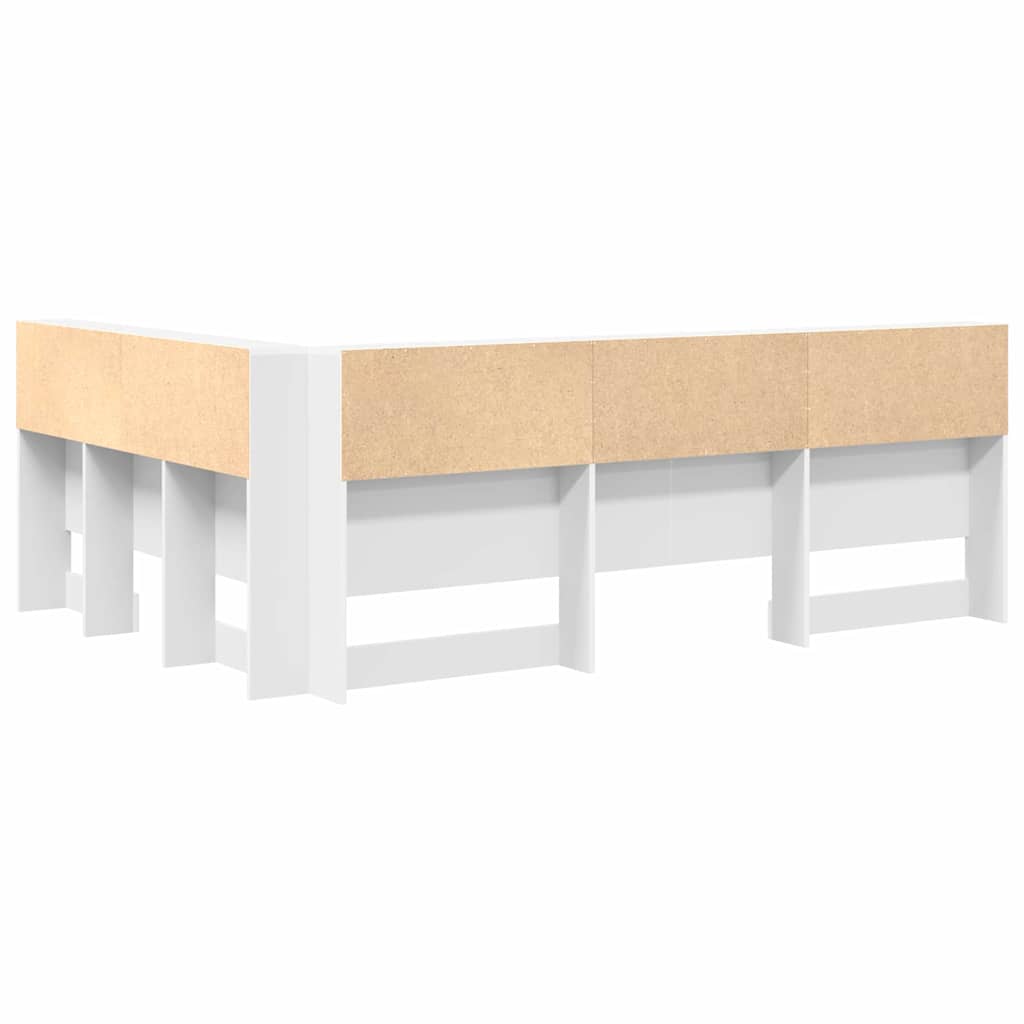 vidaXL Testata contenitore Bianco 135 cm Legno multistrato