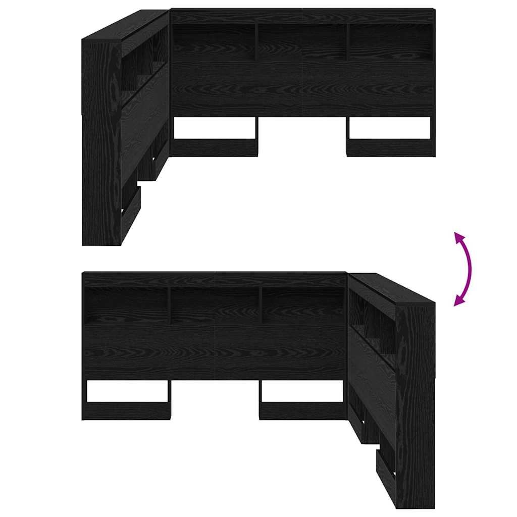 vidaXL Testata contenitore Rovere nero 135 cm Legno multistrato