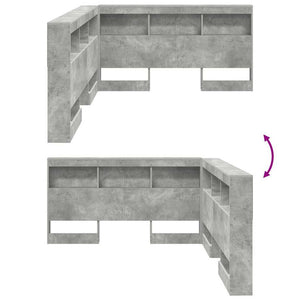 vidaXL Testata contenitore Grigio cemento 135 cm Legno multistrato