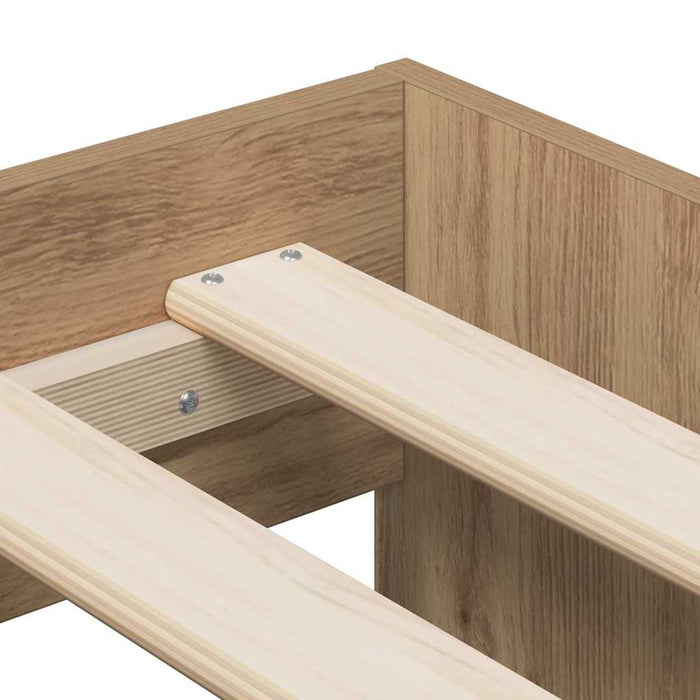 Struttura letto con contenitore con cassetto rovere artigianale 3335564